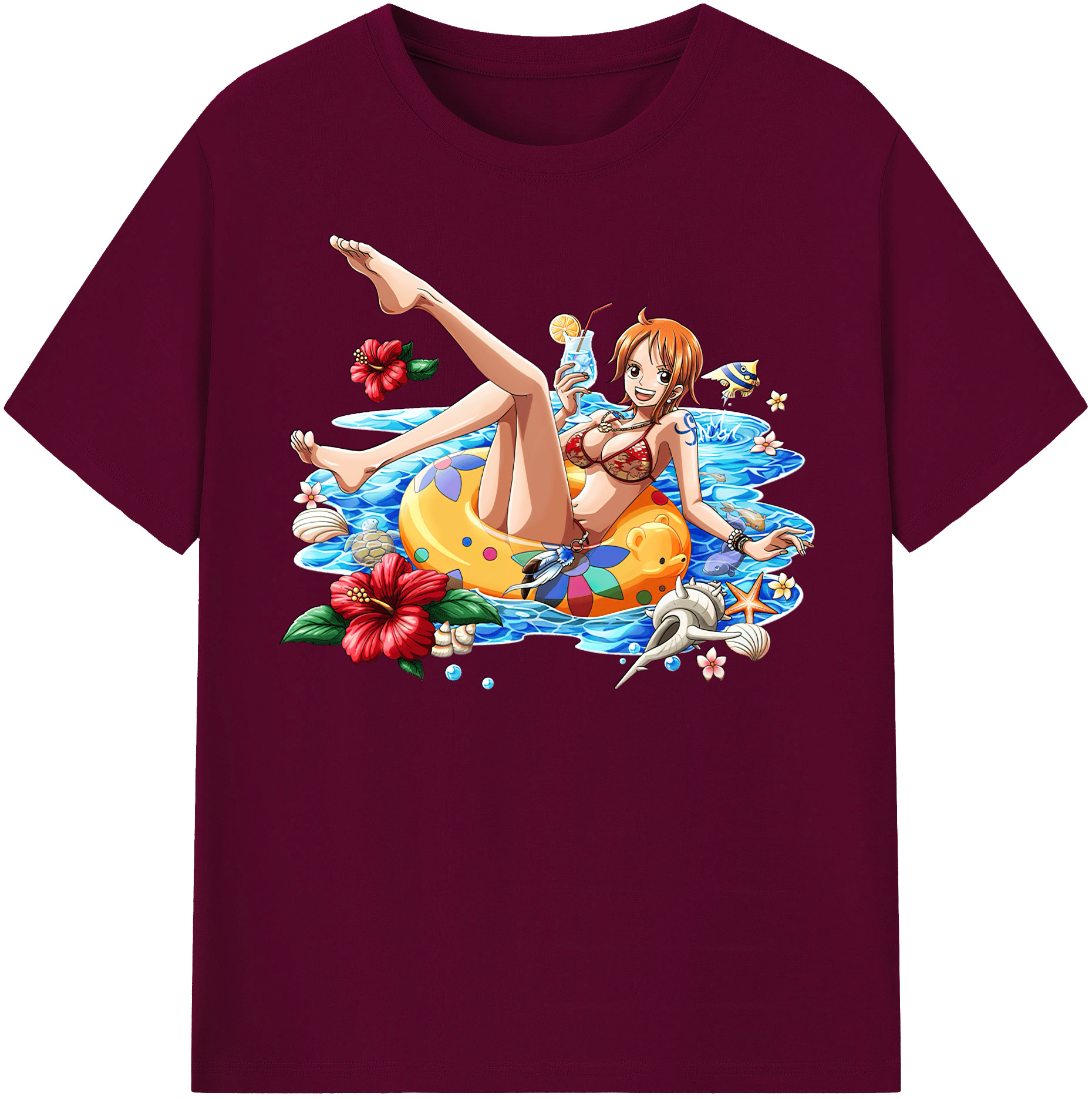 （画像用） ワンピース ナミ ONE PIECE Nami レディースカジュアルプリントTシャツ（綿100％）